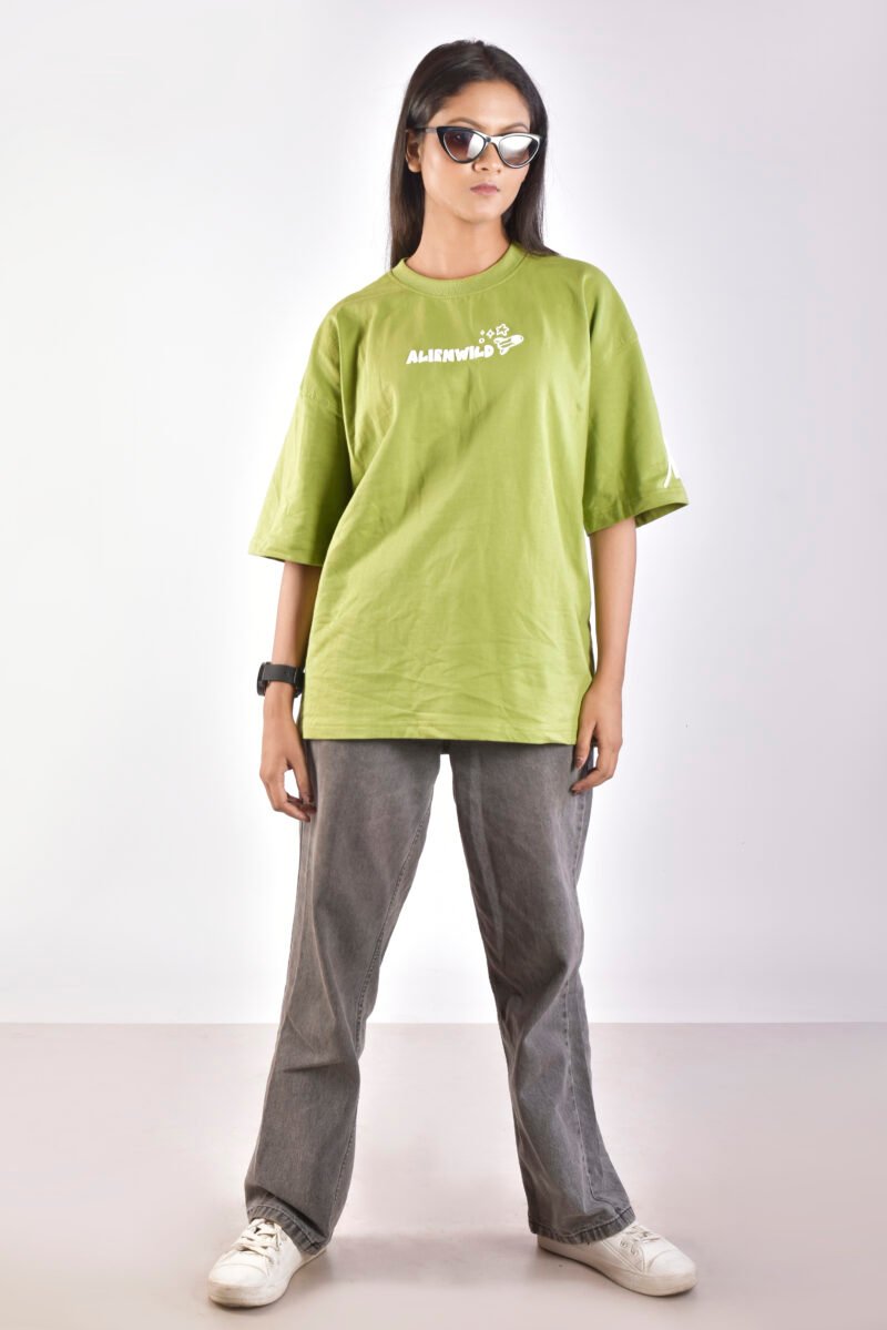 Alienwild – Zero Gravity Oversized T-Shirt | 100% Supreme Cotton, Alien Green - Image 7
