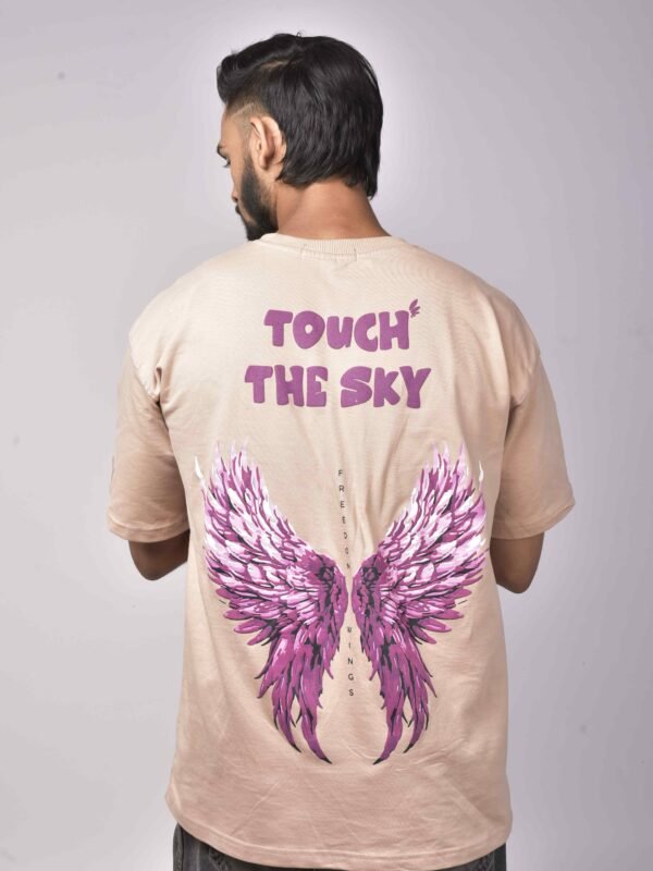 Alienwild - Freedom Wings Oversized T-Shirt | 100% Supreme Cotton, Round Neck, Beige