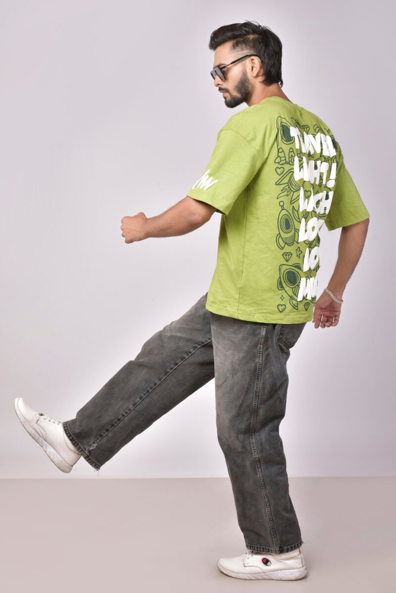 Alienwild – Zero Gravity Oversized T-Shirt | 100% Supreme Cotton, Alien Green - Image 3