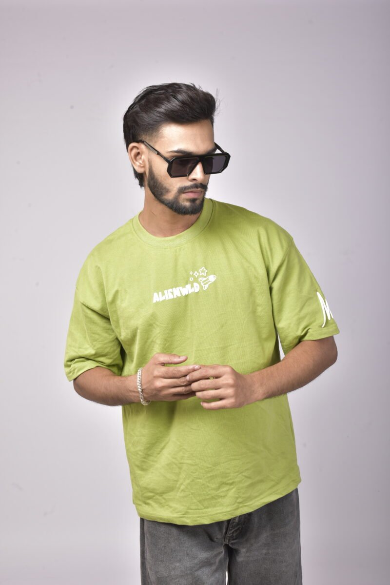 Alienwild – Zero Gravity Oversized T-Shirt | 100% Supreme Cotton, Alien Green - Image 2