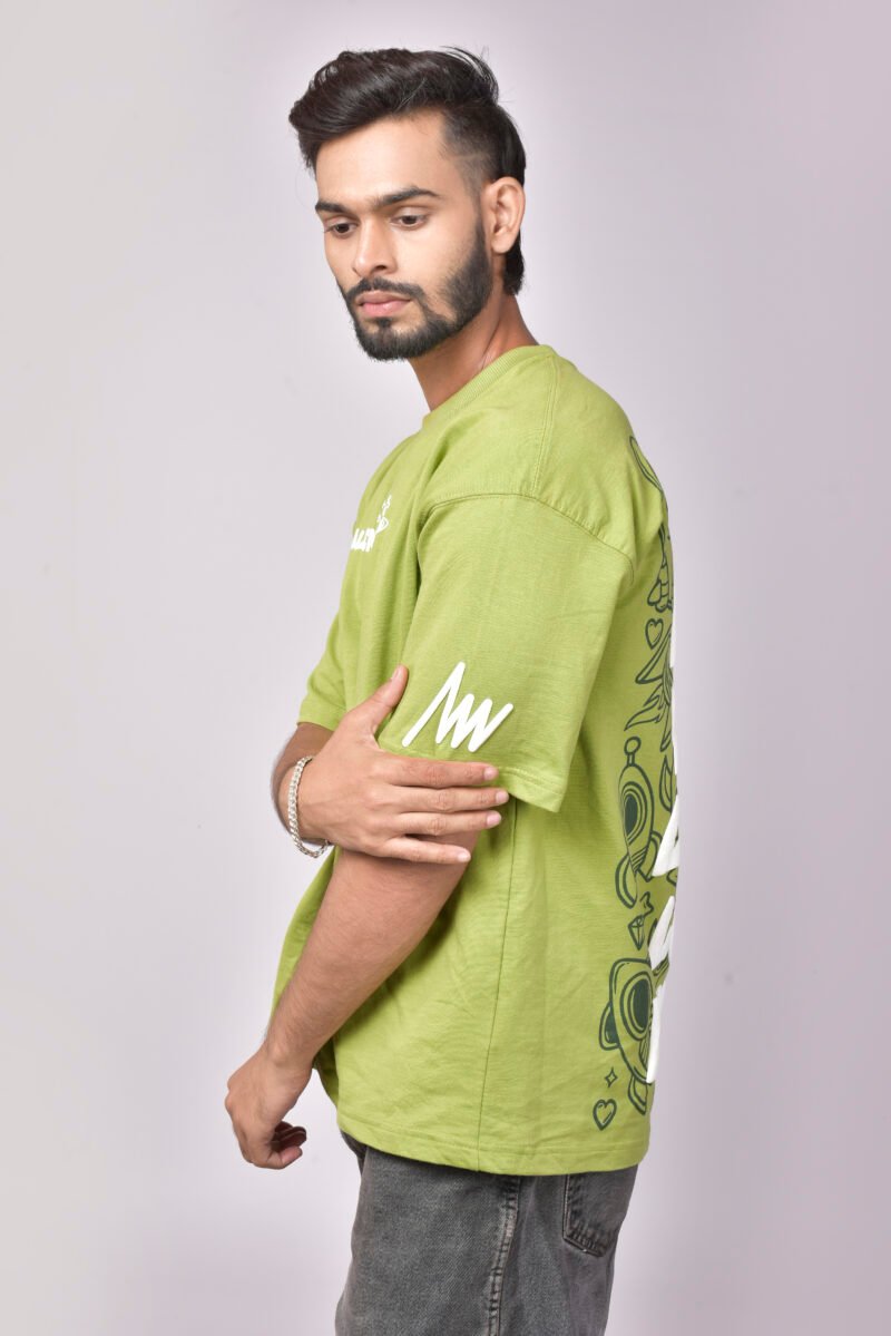Alienwild – Zero Gravity Oversized T-Shirt | 100% Supreme Cotton, Alien Green - Image 4